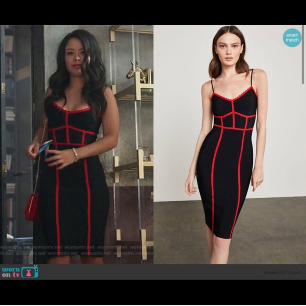 BCBG maxazria date bodycon sexy dress black red small